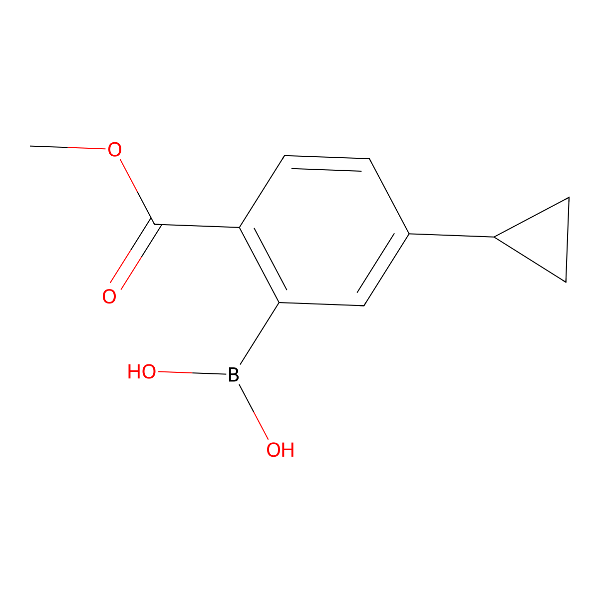 (5-Cyclopropyl-2-(methoxycarbonyl)phenyl)boronic acid molecular structure, CAS 2225179-23-5