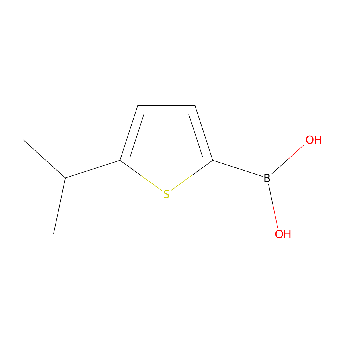 (5-Isopropylthiophen-2-yl)boronic acid molecular structure, CAS 2225179-30-4