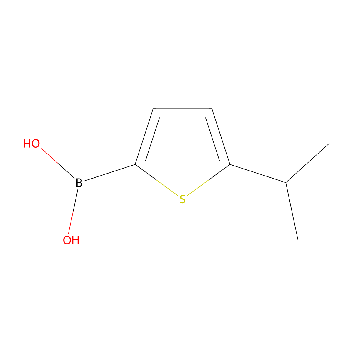 (5-Isopropylthiophen-2-yl)boronic acid molecular structure, CAS 2225179-30-4
