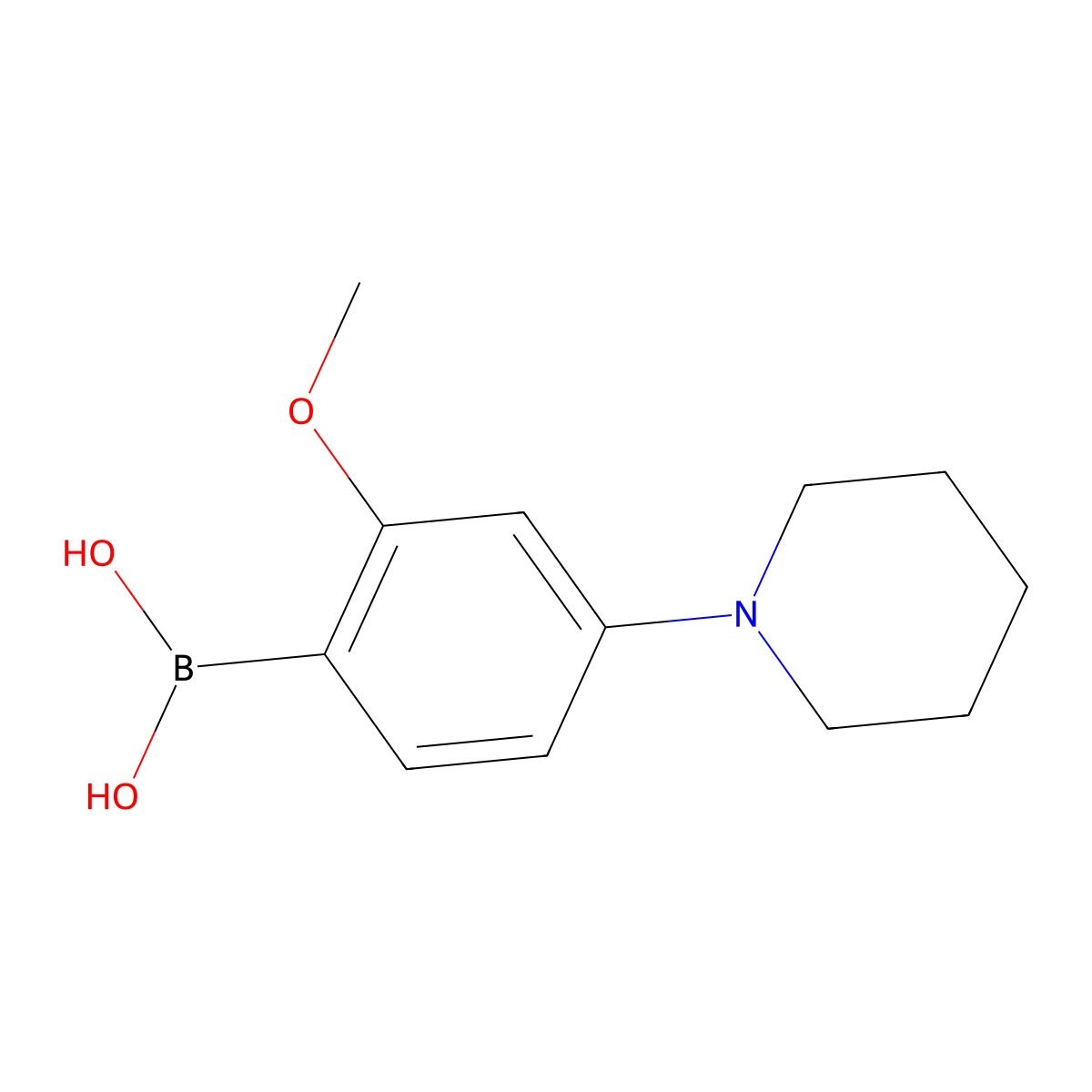 2-Methoxy-4-(piperidin-1-YL)phenylboronic acid molecular structure, CAS 2225179-31-5