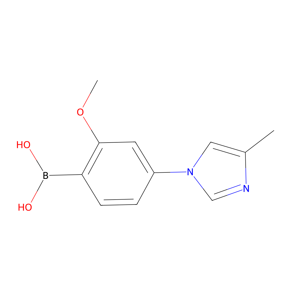 (2-Methoxy-4-(4-methyl-1H-imidazol-1-yl)phenyl)boronic acid molecular structure, CAS 2225179-34-8