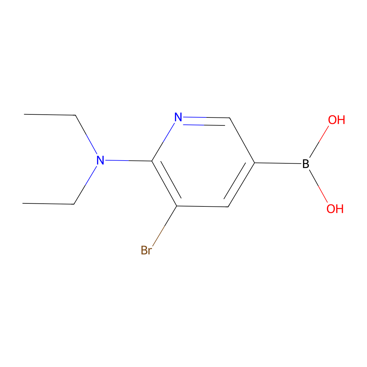 5-Bromo-6-(diethylamino)pyridine-3-boronic acid molecular structure, CAS 2225179-38-2