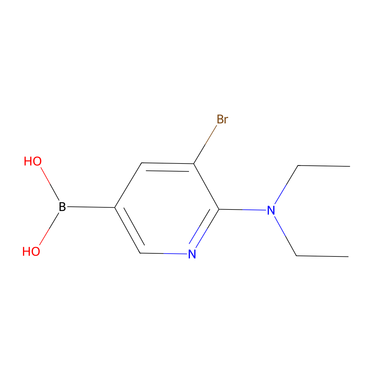 5-Bromo-6-(diethylamino)pyridine-3-boronic acid molecular structure, CAS 2225179-38-2
