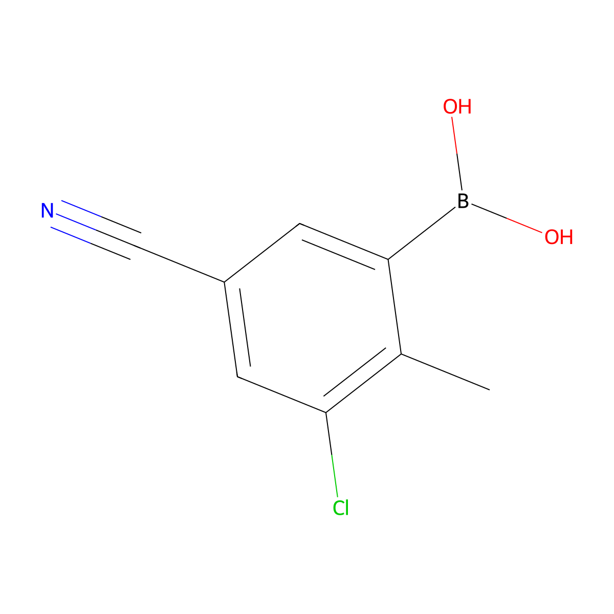 (3-Chloro-5-cyano-2-methylphenyl)boronic acid molecular structure, CAS 2225179-44-0