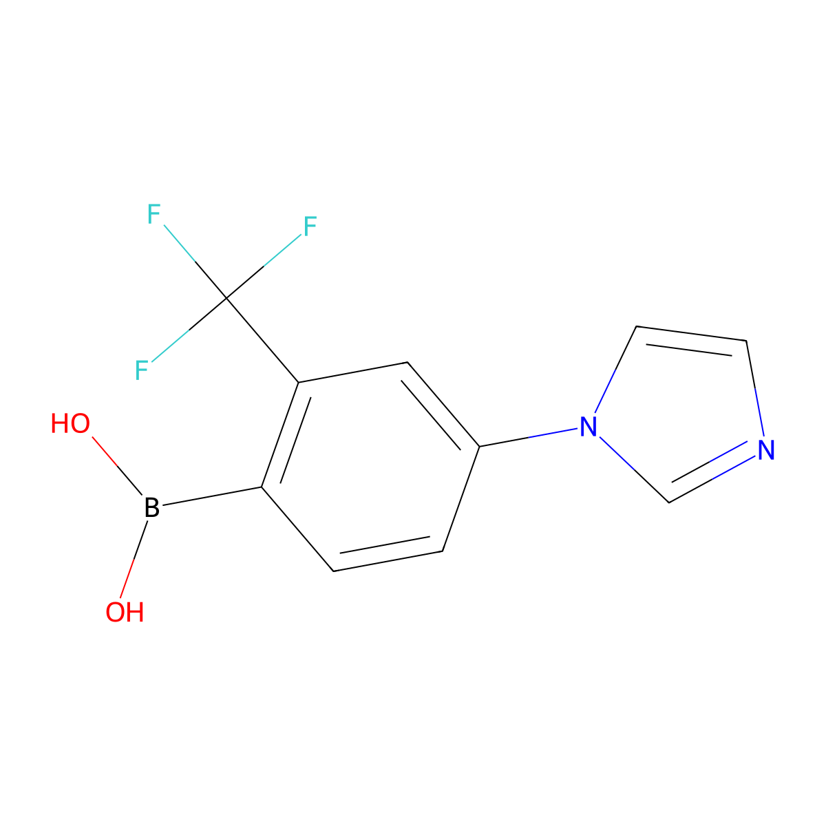 (4-(1H-Imidazol-1-yl)-2-(trifluoromethyl)phenyl)boronic acid molecular structure, CAS 2225179-45-1
