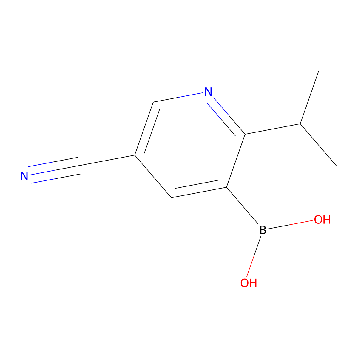 (5-Cyano-2-isopropylpyridin-3-yl)boronic acid molecular structure, CAS 2225179-46-2