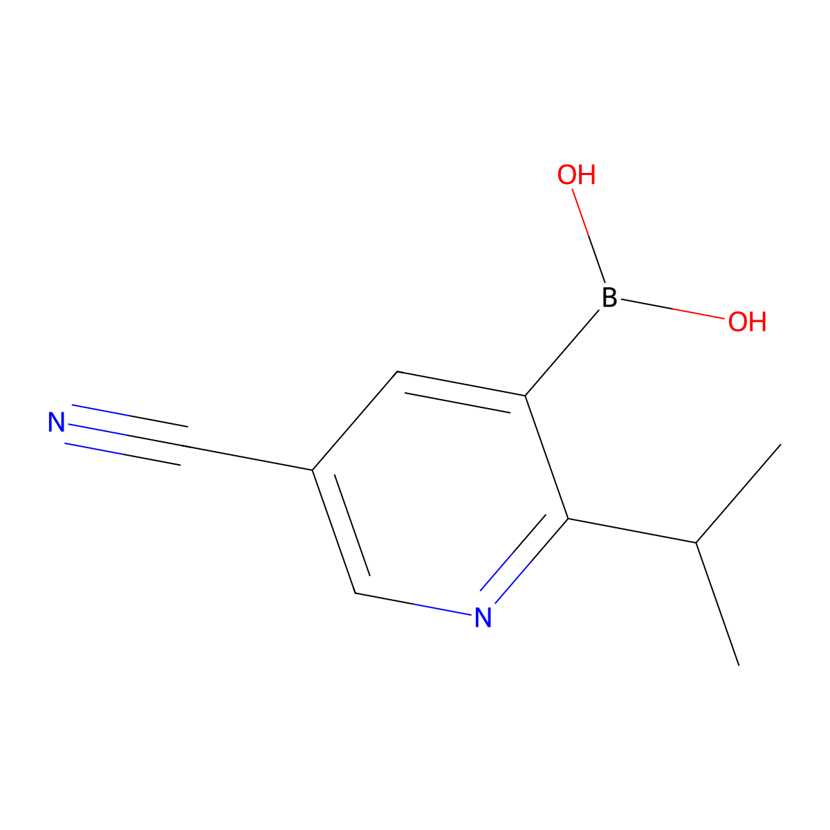 (5-Cyano-2-isopropylpyridin-3-yl)boronic acid molecular structure, CAS 2225179-46-2