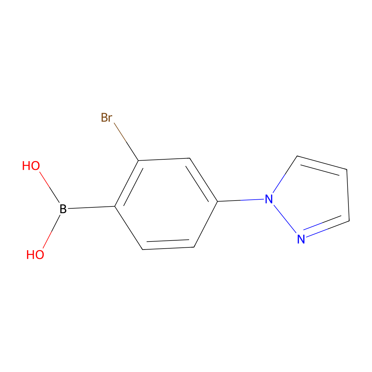 (2-Bromo-4-(1H-pyrazol-1-yl)phenyl)boronic acid molecular structure, CAS 2225179-49-5
