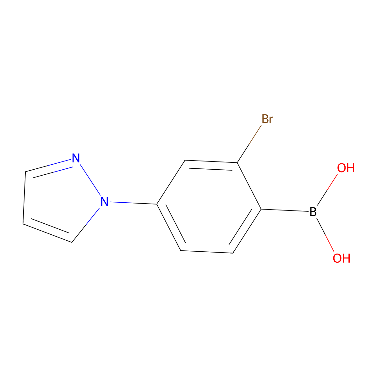 (2-Bromo-4-(1H-pyrazol-1-yl)phenyl)boronic acid molecular structure, CAS 2225179-49-5