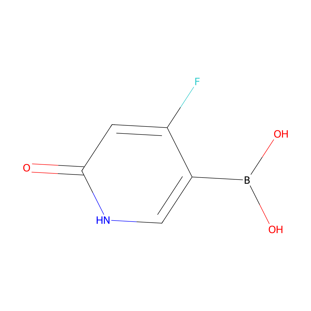 (4-Fluoro-6-hydroxypyridin-3-yl)boronic acid molecular structure, CAS 2225179-57-5