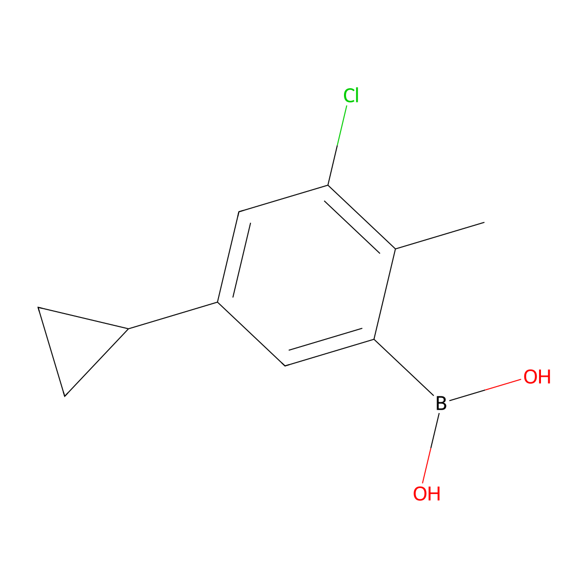 (3-Chloro-5-cyclopropyl-2-methylphenyl)boronic acid molecular structure, CAS 2225179-61-1