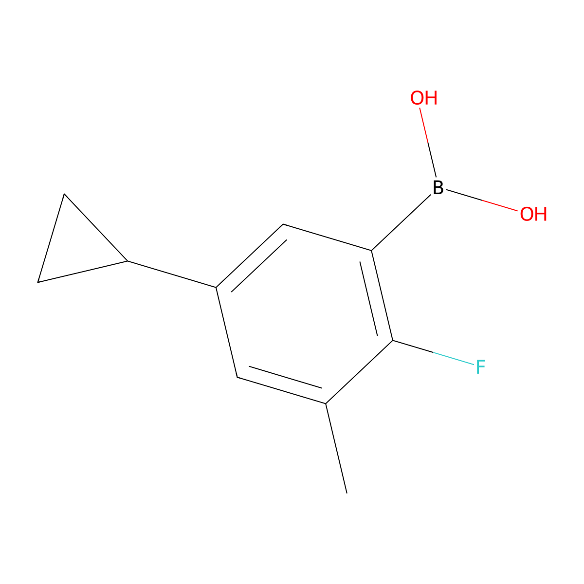 (5-Cyclopropyl-2-fluoro-3-methylphenyl)boronic acid molecular structure, CAS 2225179-64-4