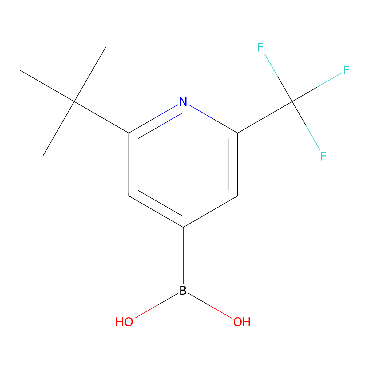 (2-(tert-Butyl)-6-(trifluoromethyl)pyridin-4-yl)boronic acid molecular structure, CAS 2225179-66-6