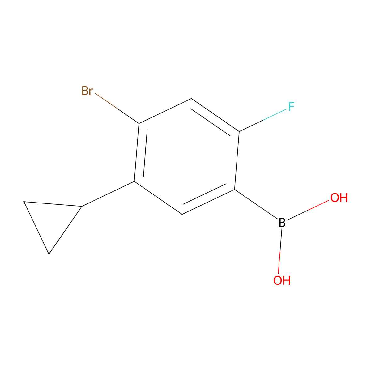 (4-Bromo-5-cyclopropyl-2-fluorophenyl)boronic acid molecular structure, CAS 2225179-67-7