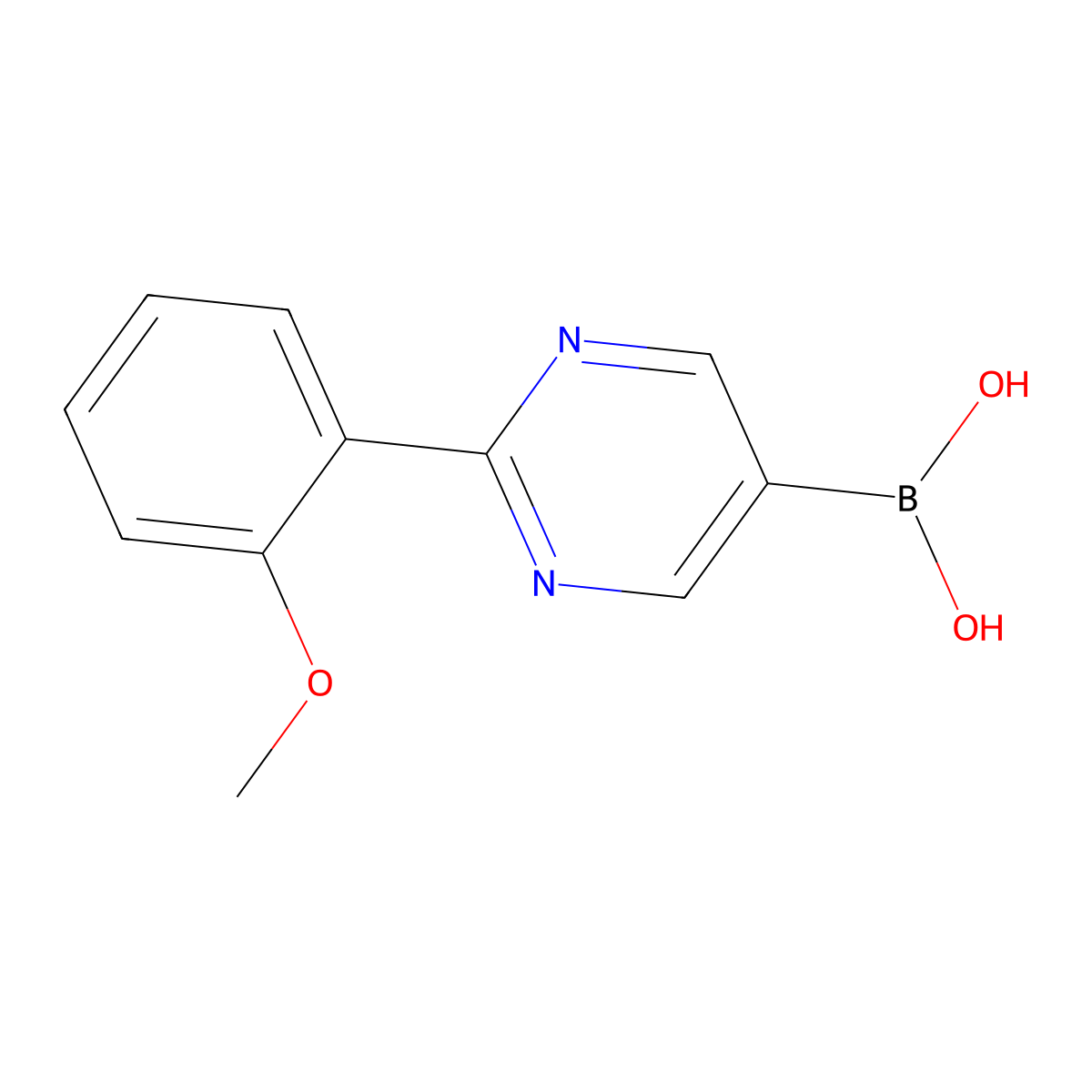(2-(2-Methoxyphenyl)pyrimidin-5-yl)boronic acid molecular structure, CAS 2225179-74-6