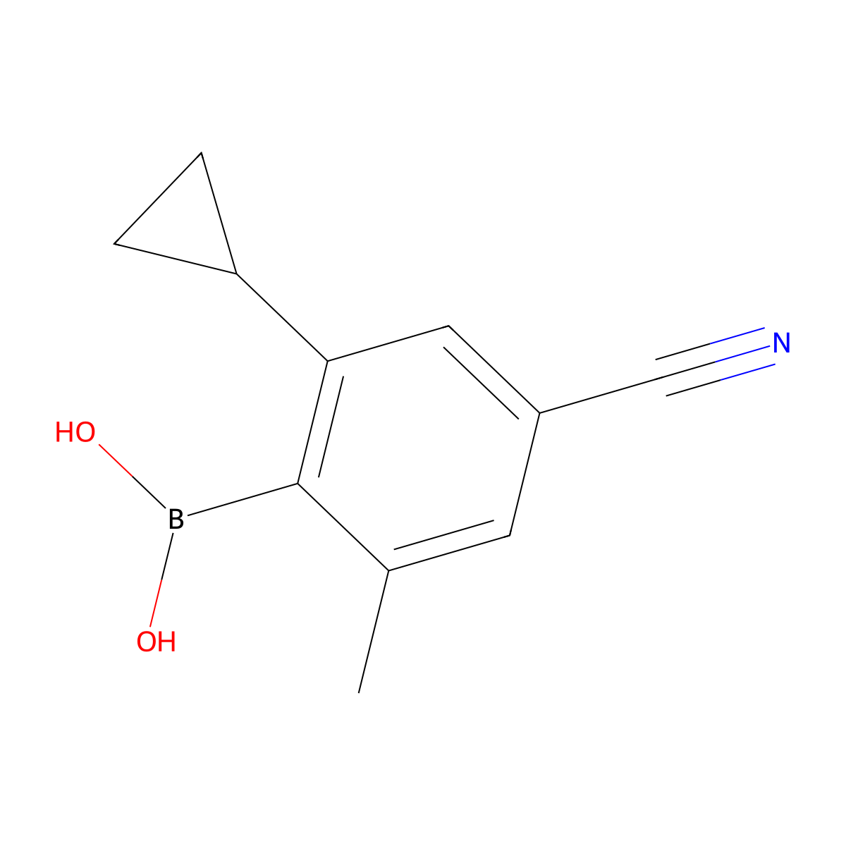 (4-Cyano-2-cyclopropyl-6-methylphenyl)boronic acid molecular structure, CAS 2225179-76-8