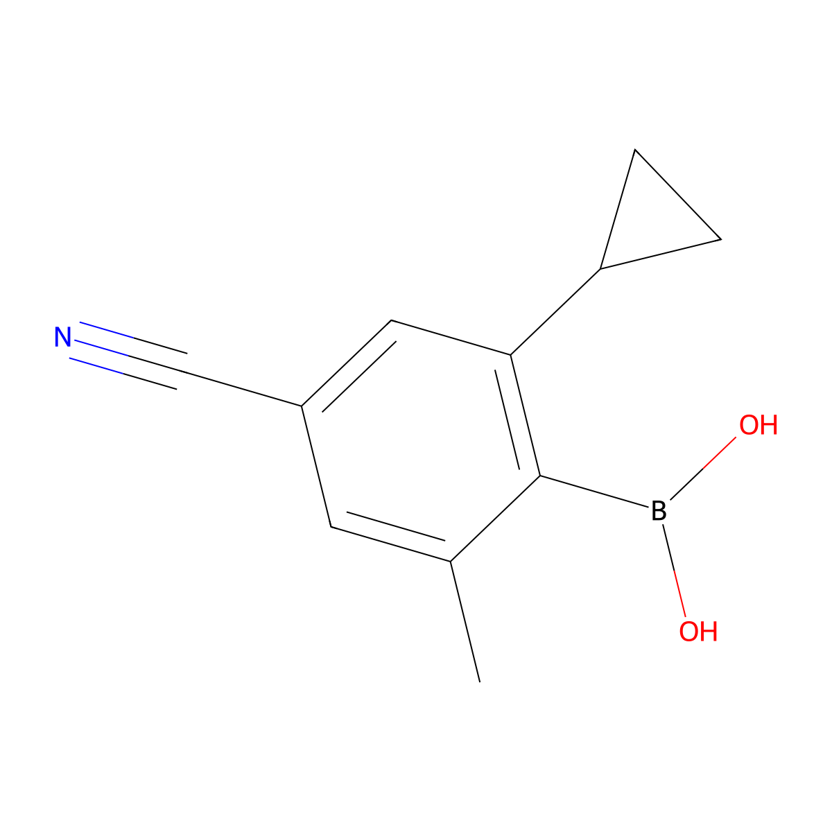 (4-Cyano-2-cyclopropyl-6-methylphenyl)boronic acid molecular structure, CAS 2225179-76-8