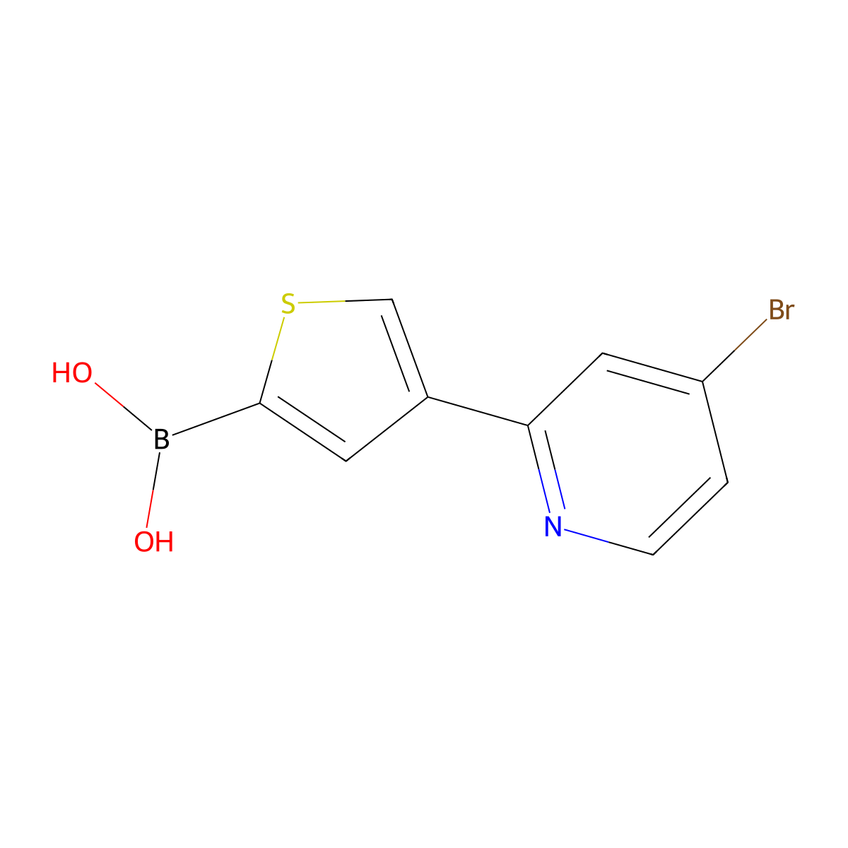 (4-(4-Bromopyridin-2-yl)thiophen-2-yl)boronic acid molecular structure, CAS 2225179-80-4