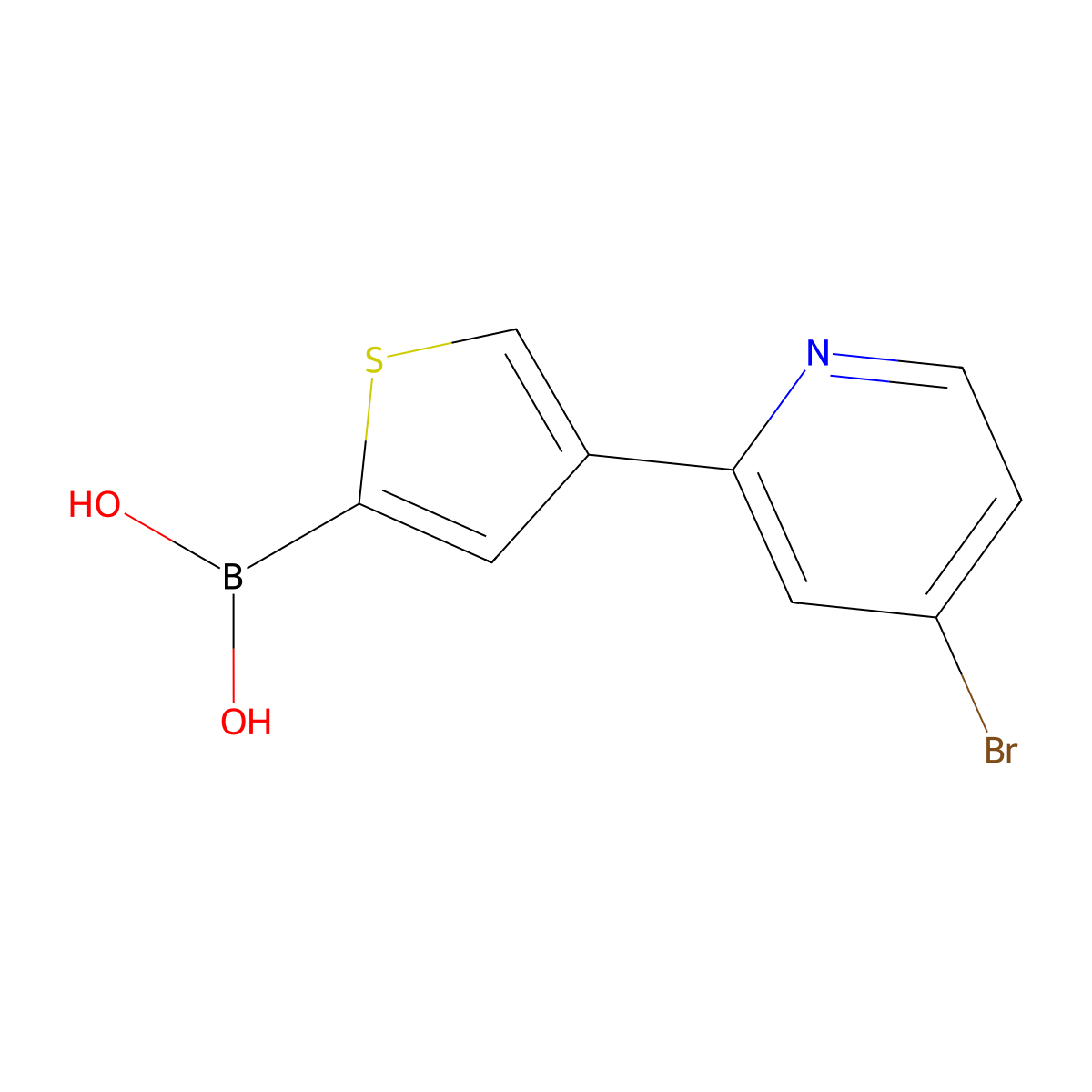 (4-(4-Bromopyridin-2-yl)thiophen-2-yl)boronic acid molecular structure, CAS 2225179-80-4