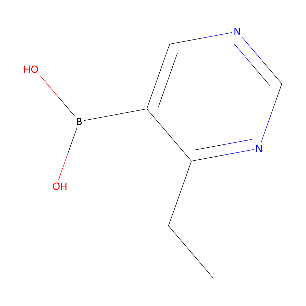 (4-Ethylpyrimidin-5-yl)boronic acid molecular structure, CAS 2225179-87-1