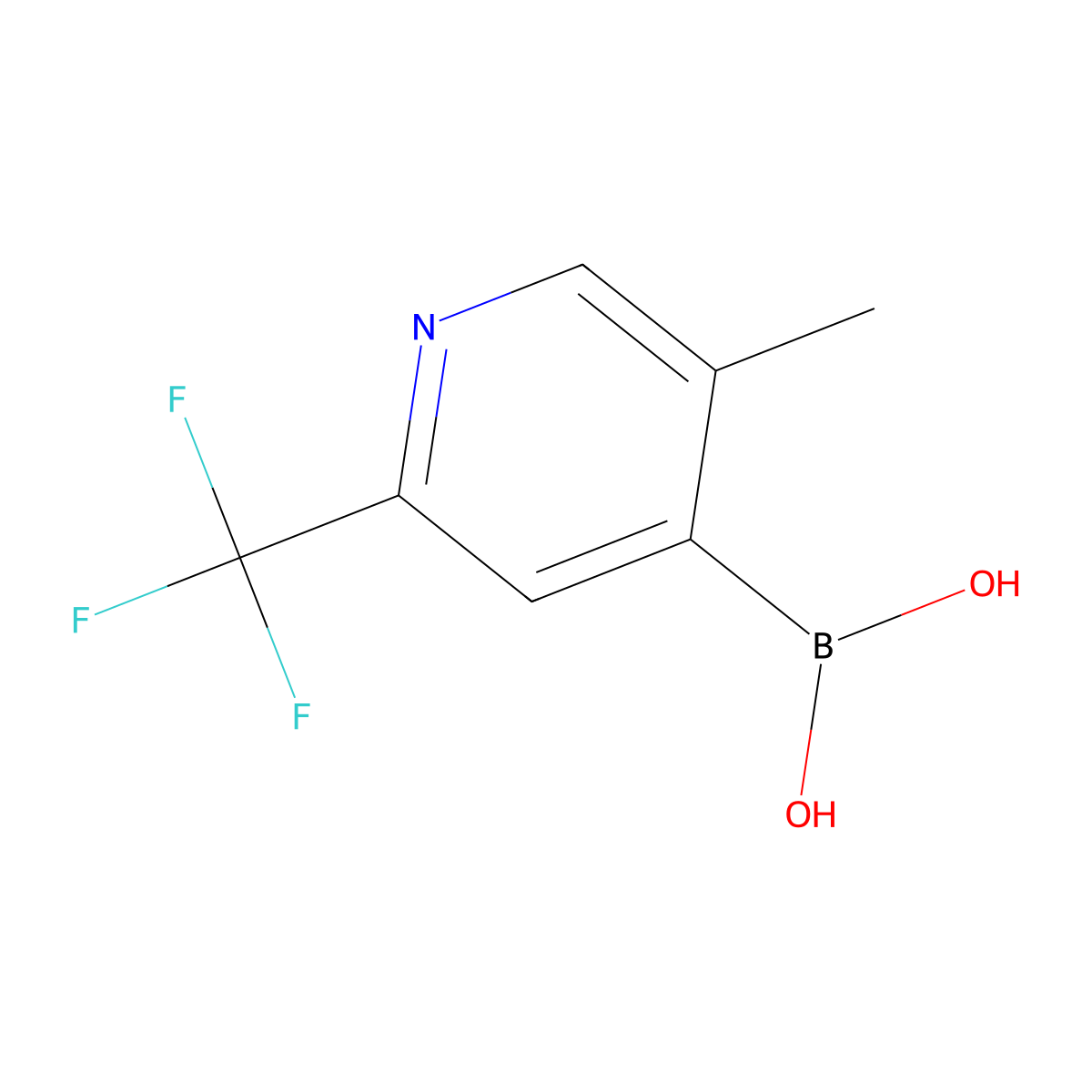 (5-Methyl-2-(trifluoromethyl)pyridin-4-yl)boronic acid molecular structure, CAS 2225179-94-0