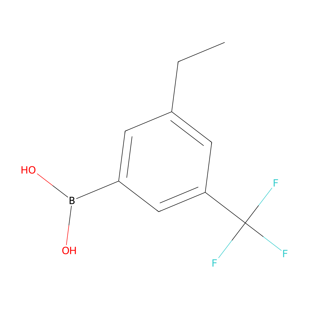 (3-Ethyl-5-(trifluoromethyl)phenyl)boronic acid molecular structure, CAS 2225179-96-2