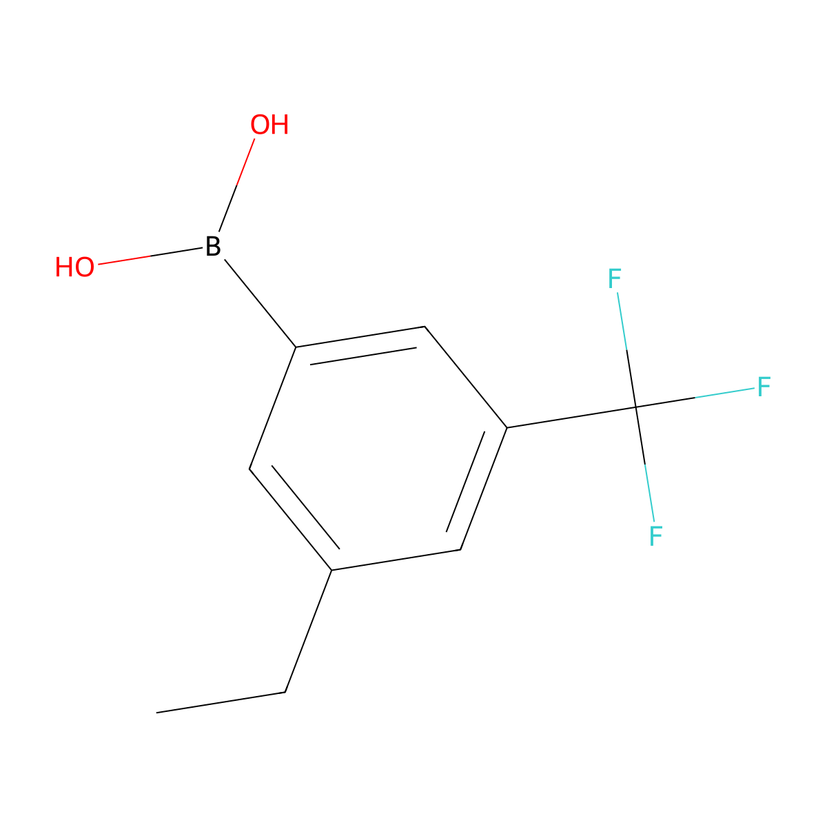 (3-Ethyl-5-(trifluoromethyl)phenyl)boronic acid molecular structure, CAS 2225179-96-2