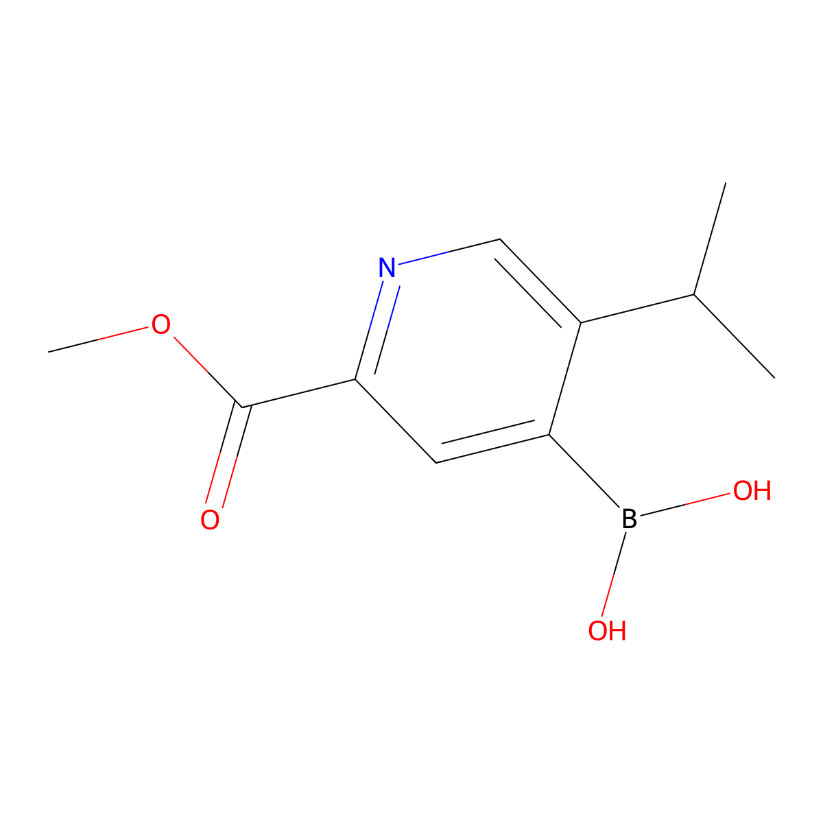 (5-Isopropyl-2-(methoxycarbonyl)pyridin-4-yl)boronic acid molecular structure, CAS 2225179-97-3