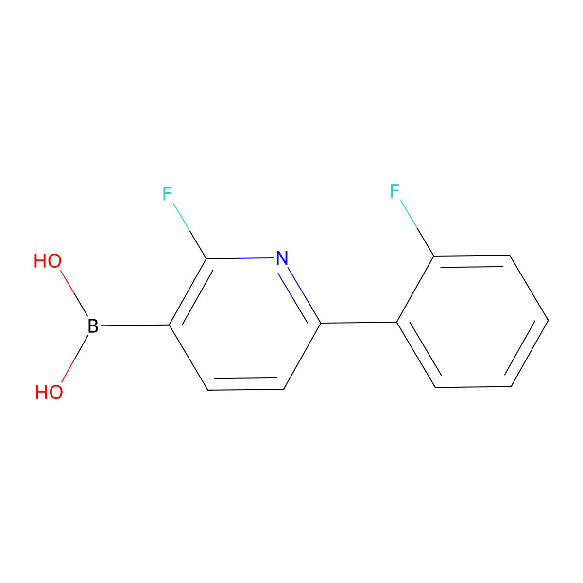 (2-Fluoro-6-(2-fluorophenyl)pyridin-3-yl)boronic acid molecular structure, CAS 2225179-98-4