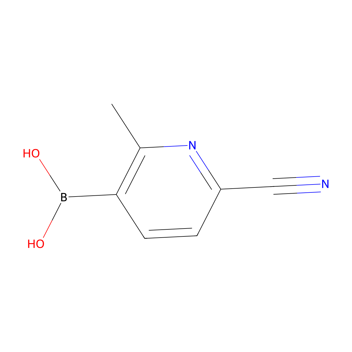 (6-Cyano-2-methylpyridin-3-yl)boronic acid molecular structure, CAS 2225180-00-5