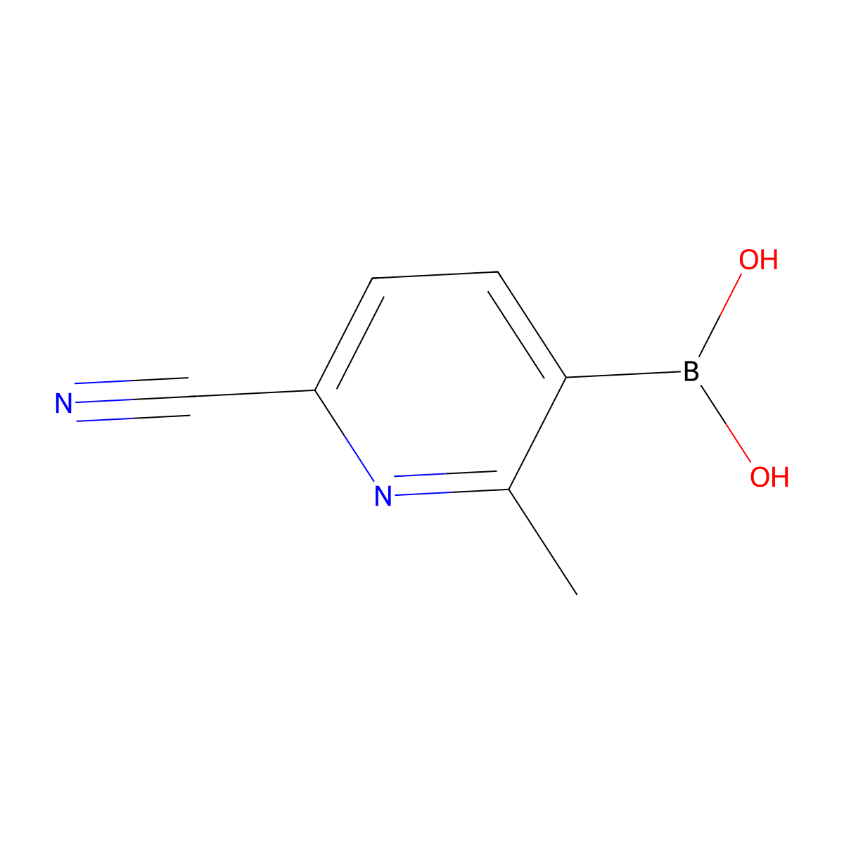 (6-Cyano-2-methylpyridin-3-yl)boronic acid molecular structure, CAS 2225180-00-5