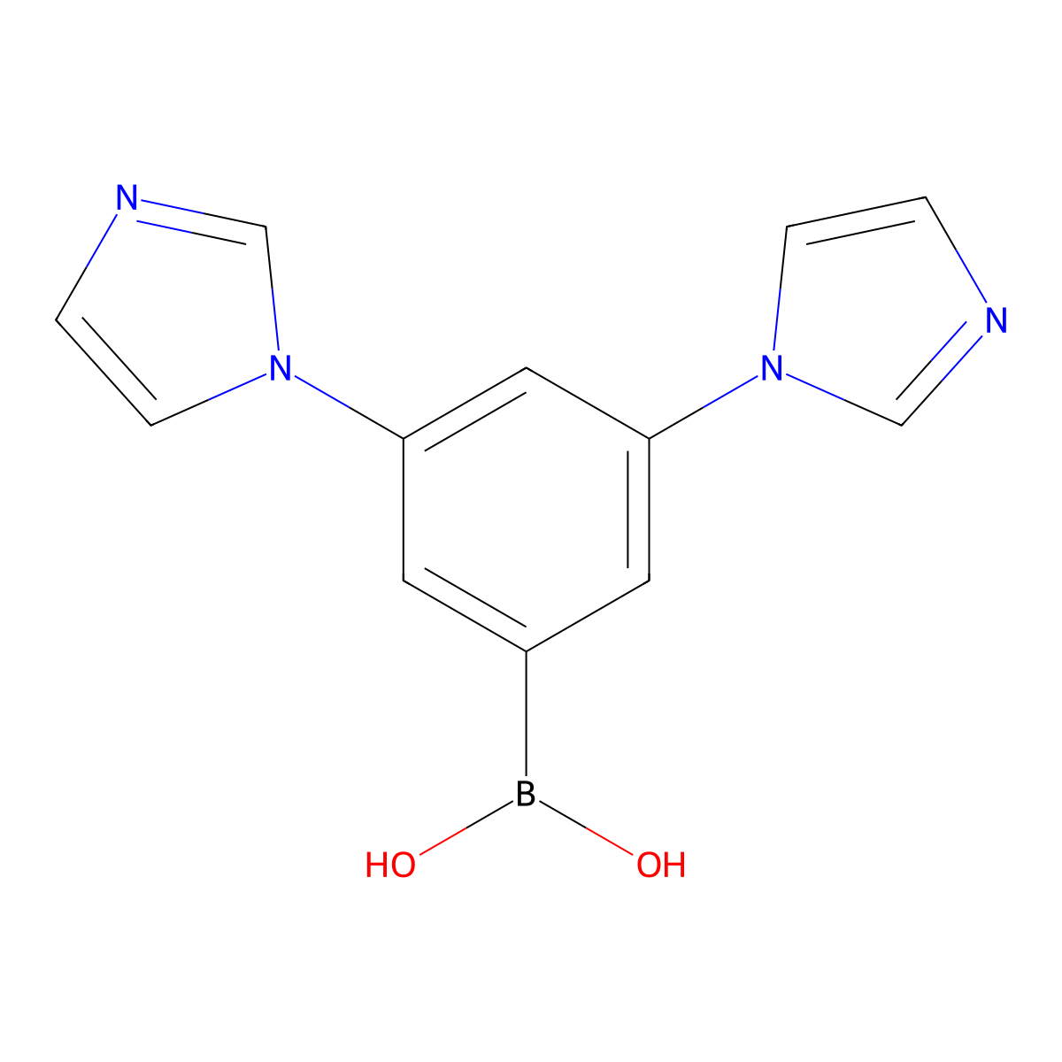 (3,5-Di(1H-imidazol-1-yl)phenyl)boronic acid molecular structure, CAS 2225180-01-6