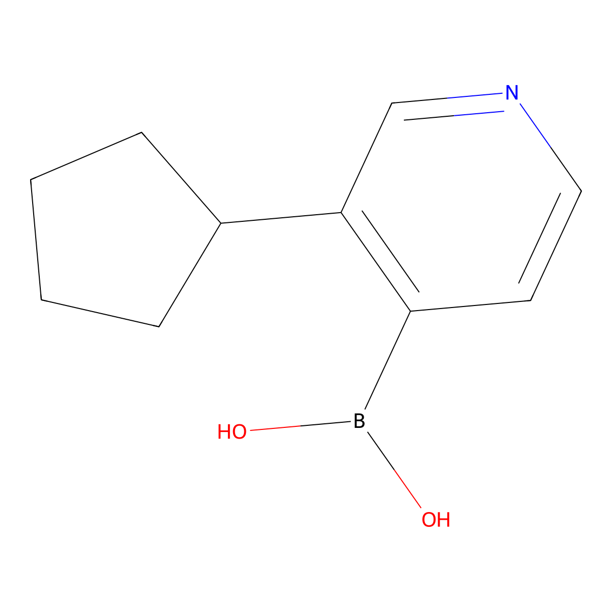 (3-Cyclopentylpyridin-4-yl)boronic acid molecular structure, CAS 2225180-02-7
