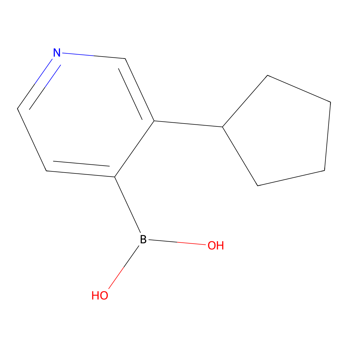 (3-Cyclopentylpyridin-4-yl)boronic acid molecular structure, CAS 2225180-02-7