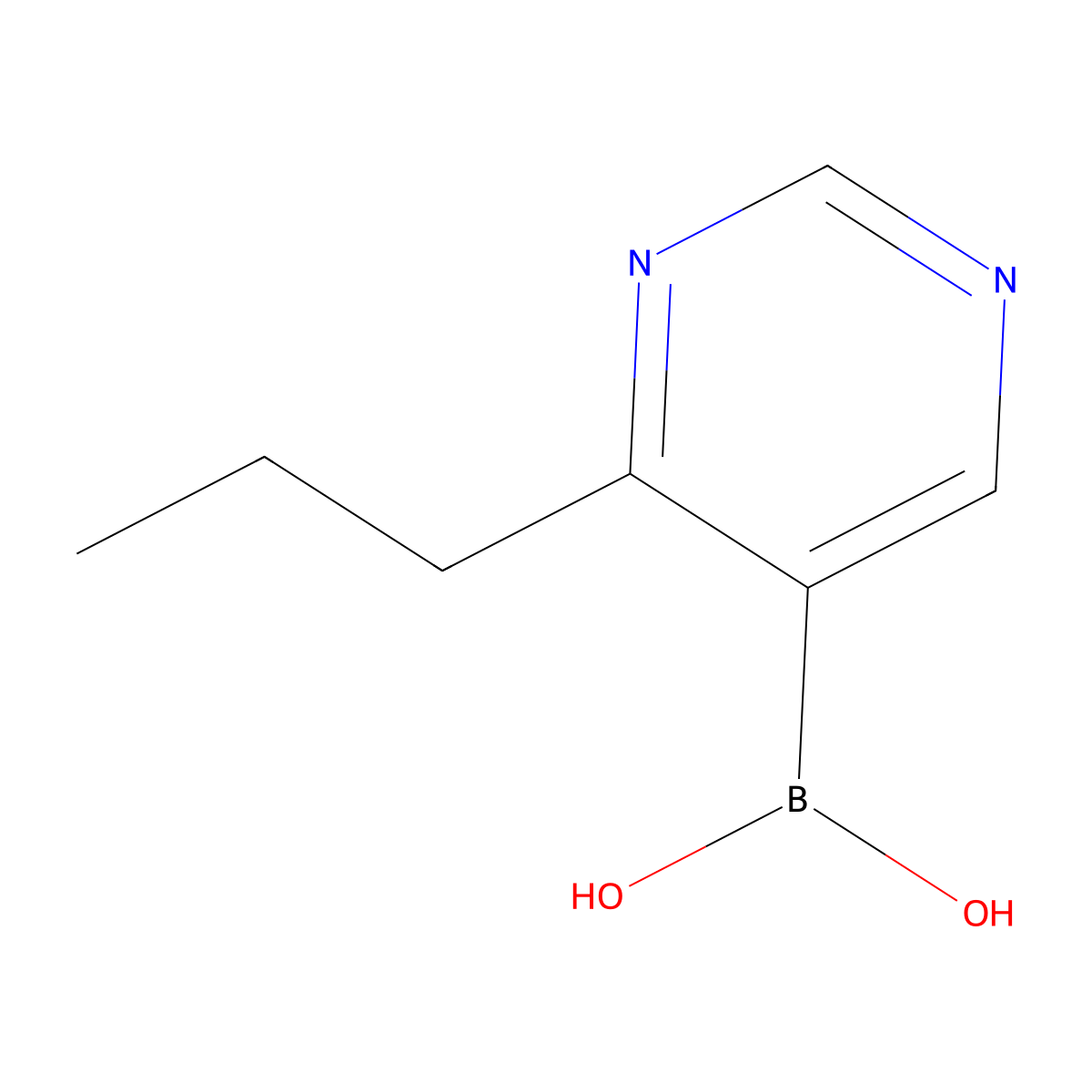 (4-Propylpyrimidin-5-yl)boronic acid molecular structure, CAS 2225180-04-9