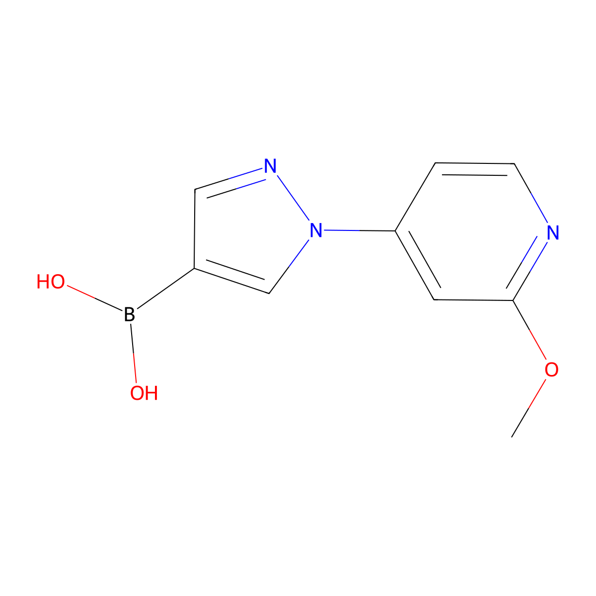 1-(2-Methoxy-4-pyridyl)-1H-pyrazole-4-boronic acid molecular structure, CAS 2225180-07-2
