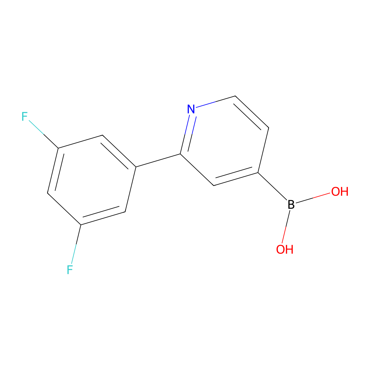 (2-(3,5-Difluorophenyl)pyridin-4-yl)boronic acid molecular structure, CAS 2225180-11-8