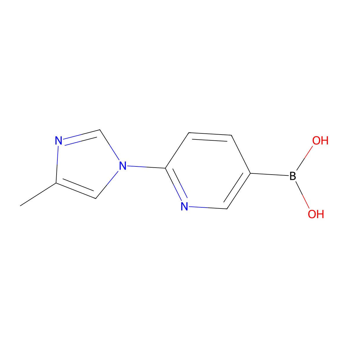 2-(4-Methylimidazol-1-yl)pyridine-5-boronic acid molecular structure, CAS 2225180-12-9
