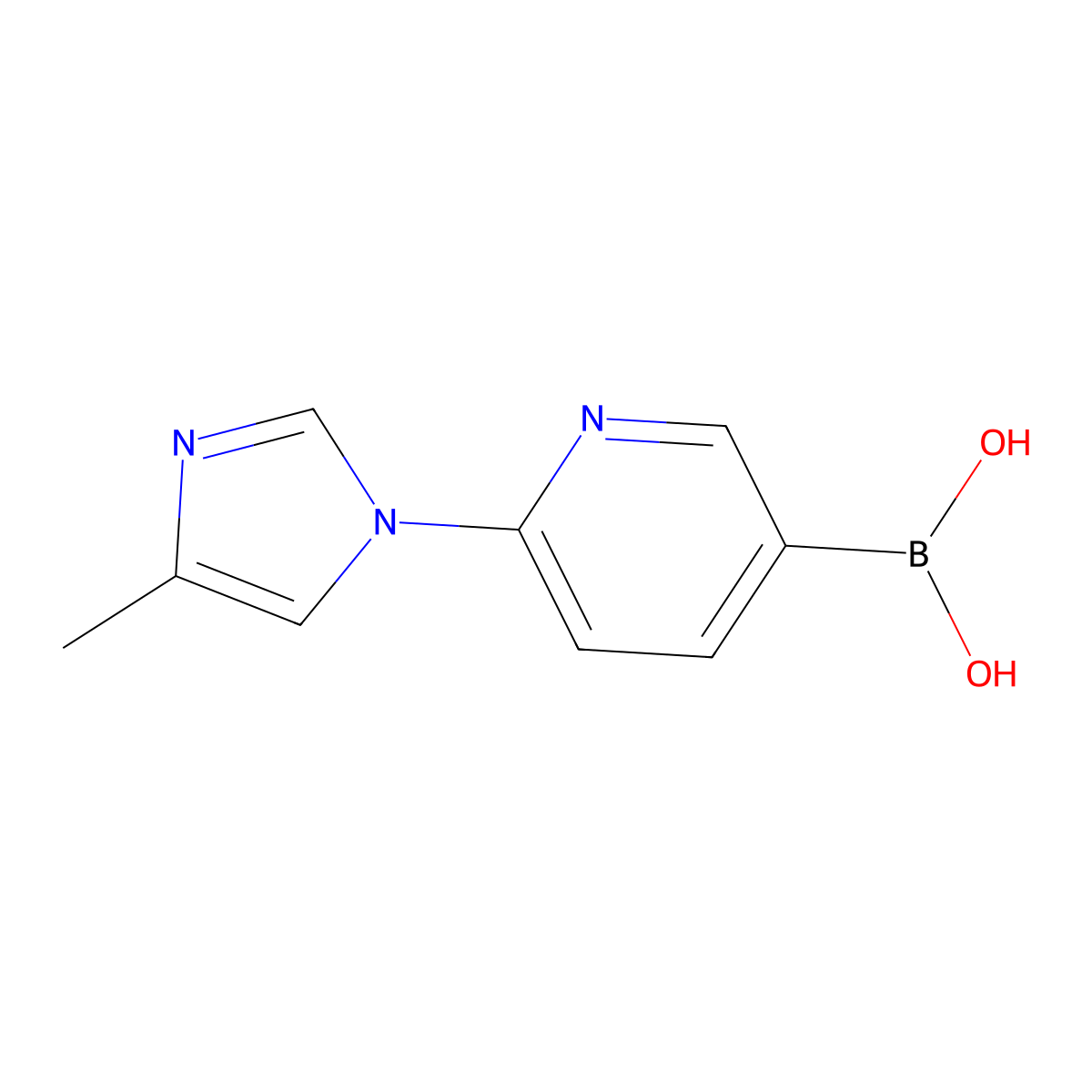 2-(4-Methylimidazol-1-yl)pyridine-5-boronic acid molecular structure, CAS 2225180-12-9