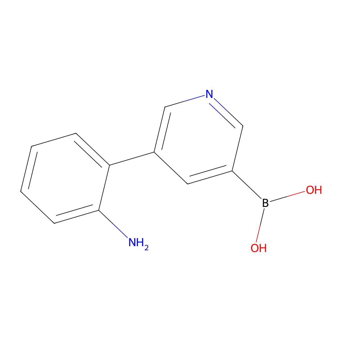 5-(2-Aminophenyl)pyridine-3-boronic acid molecular structure, CAS 2225180-14-1