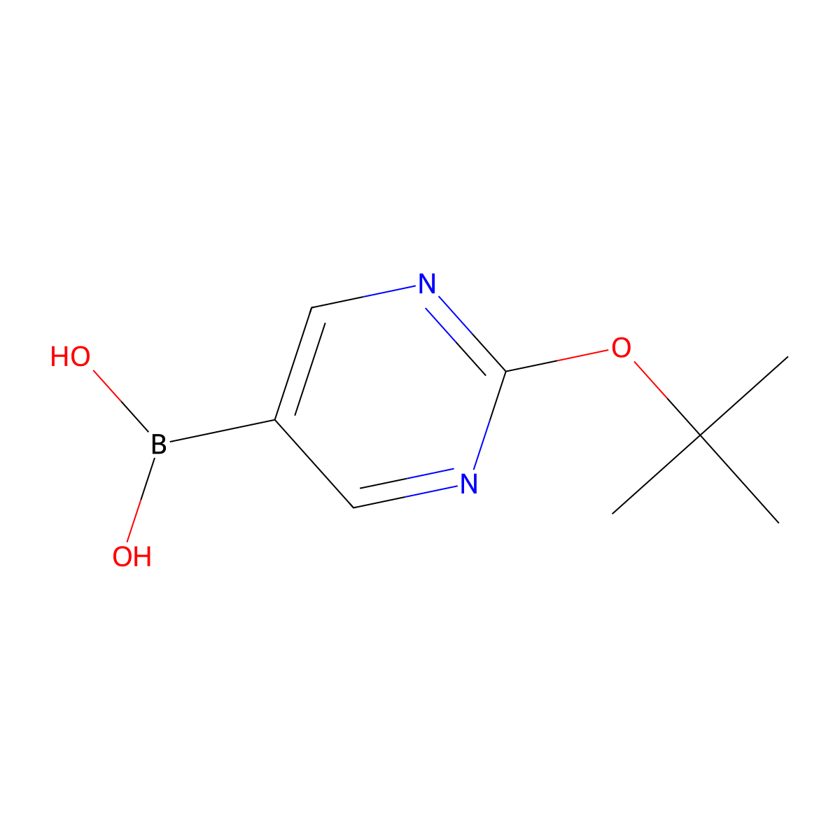 2-Tert-butoxy-pyrimidine-5-boronic acid molecular structure, CAS 2225180-17-4