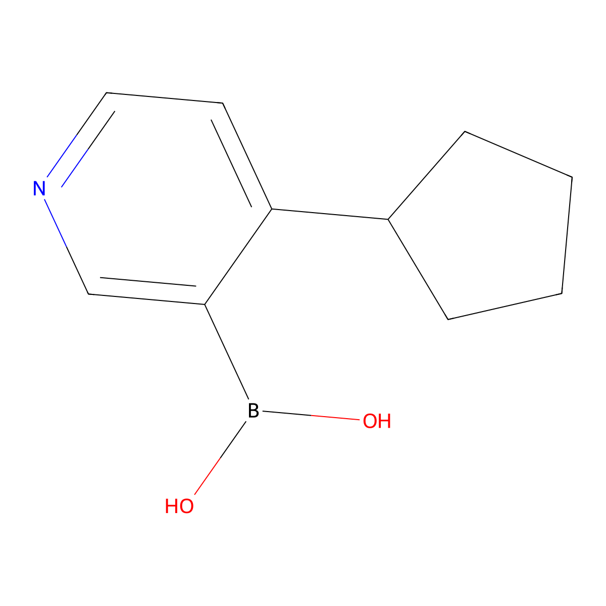 4-(Cyclopentyl)pyridine-3-boronic acid molecular structure, CAS 2225180-18-5