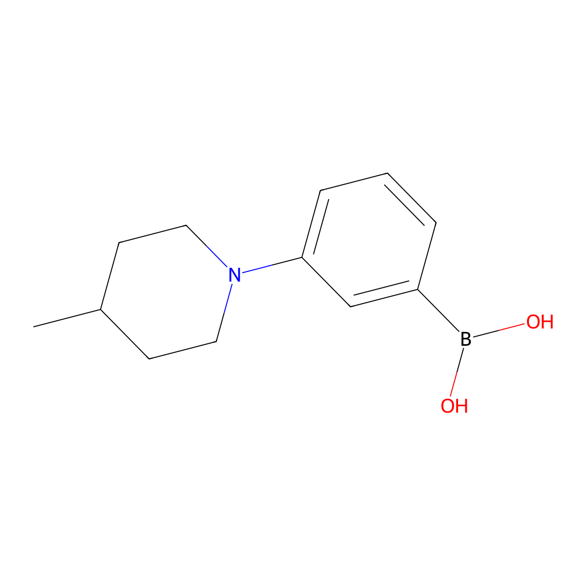 (3-(4-Methylpiperidin-1-yl)phenyl)boronic acid molecular structure, CAS 2225180-19-6