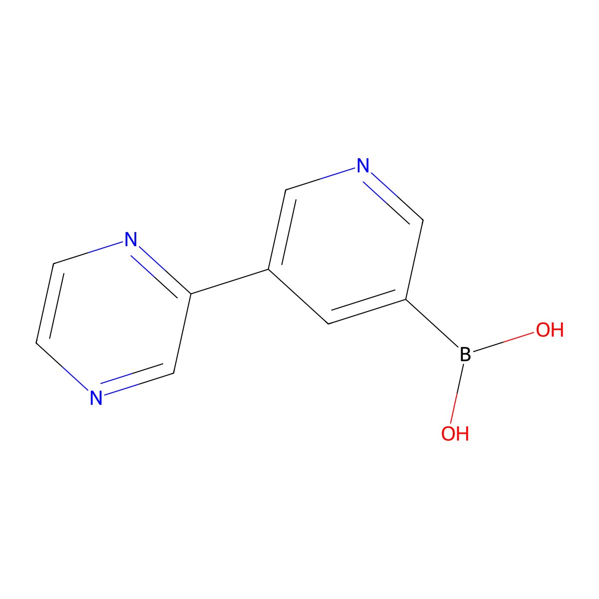 5-(Pyrazin-2-yl)pyridine-3-boronic acid molecular structure, CAS 2225180-20-9