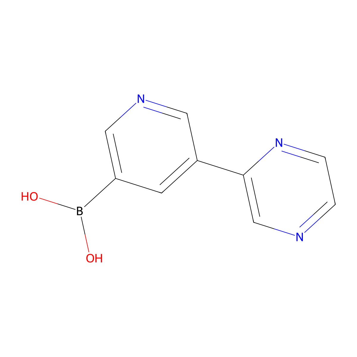 5-(Pyrazin-2-yl)pyridine-3-boronic acid molecular structure, CAS 2225180-20-9