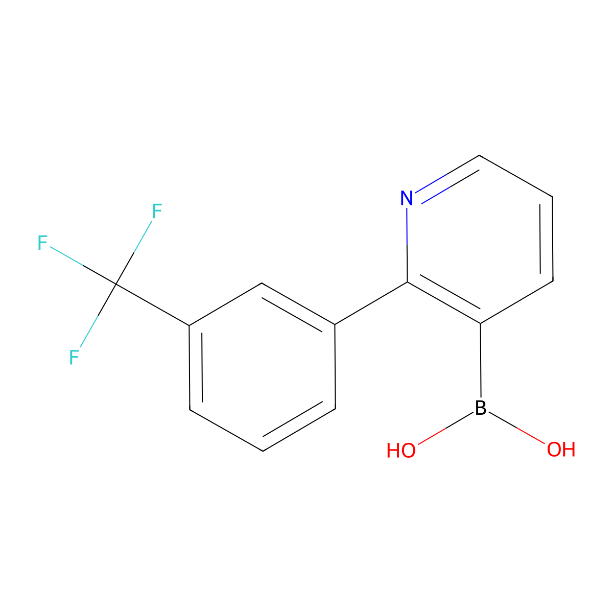 2-(3-Trifluoromethylphenyl)pyridine-3-boronic acid molecular structure, CAS 2225180-23-2