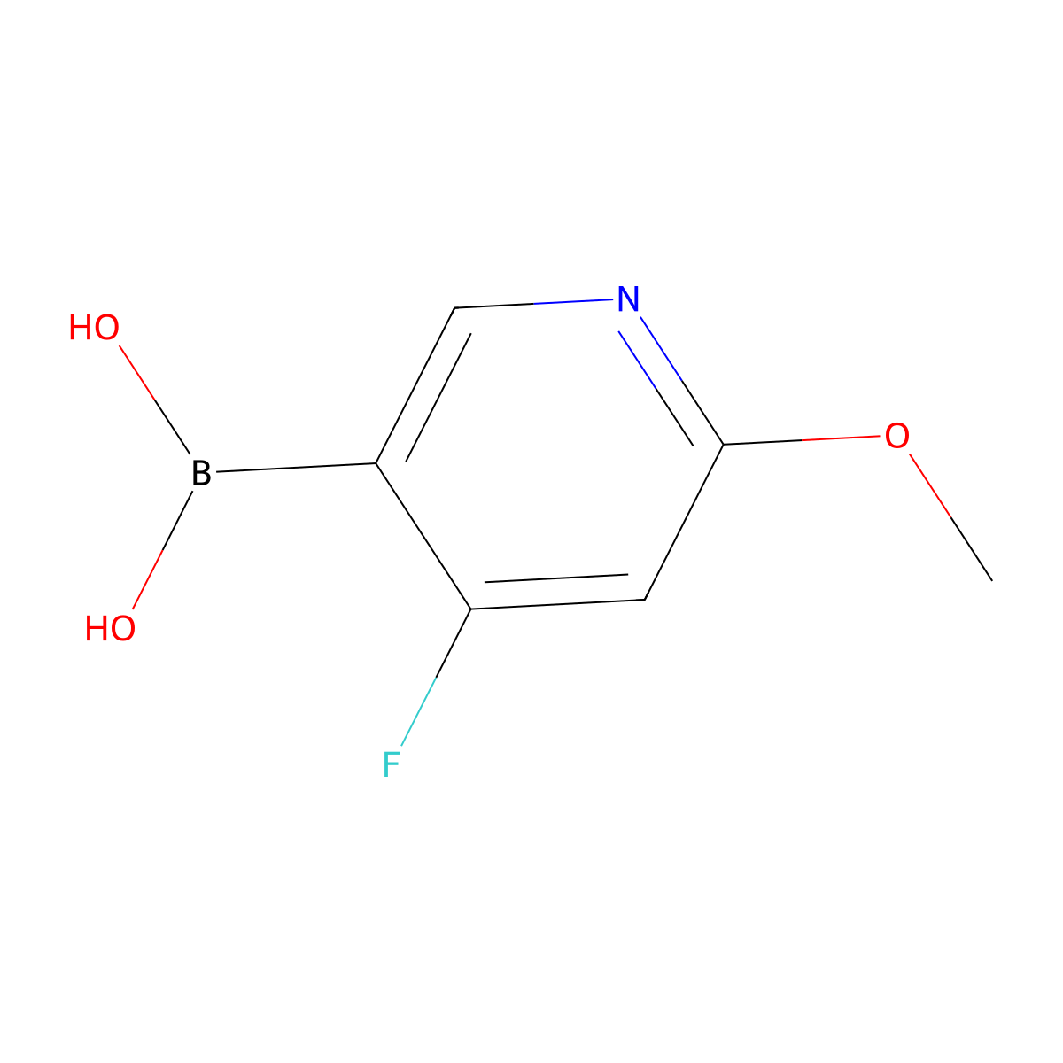 (4-Fluoro-6-methoxypyridin-3-yl)boronic acid molecular structure, CAS 2225180-40-3
