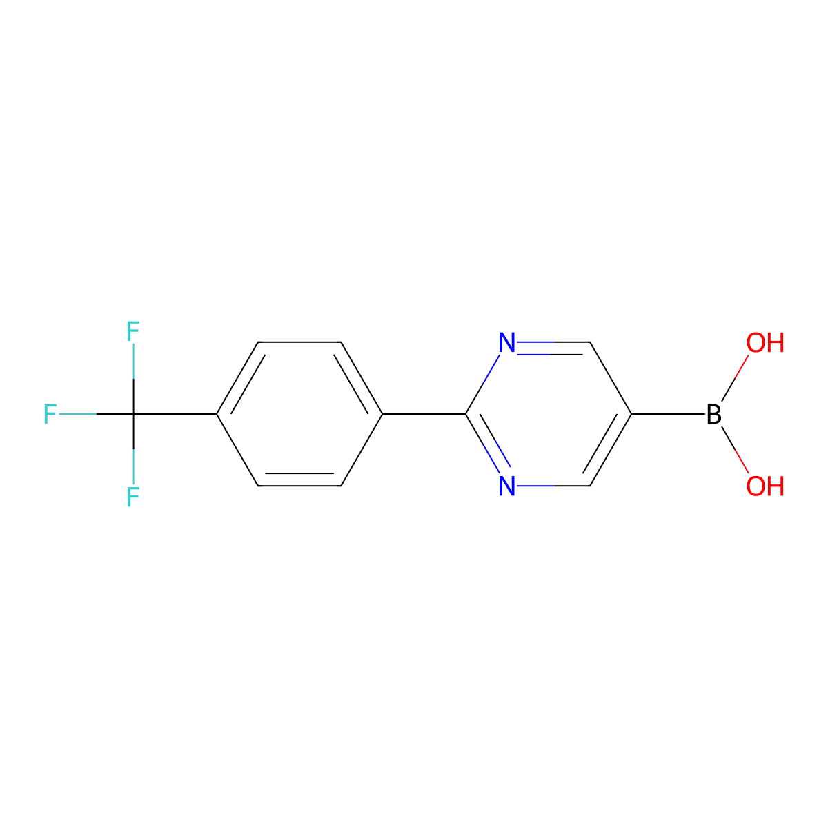 (2-(4-(Trifluoromethyl)phenyl)pyrimidin-5-yl)boronic acid molecular structure, CAS 2225180-48-1