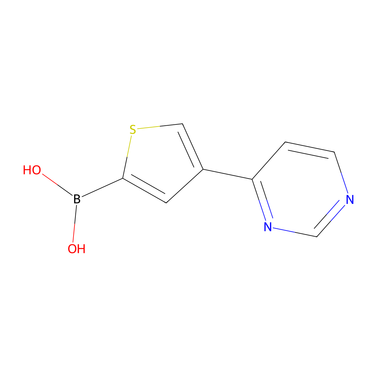 (4-(Pyrimidin-4-yl)thiophen-2-yl)boronic acid molecular structure, CAS 2225180-51-6
