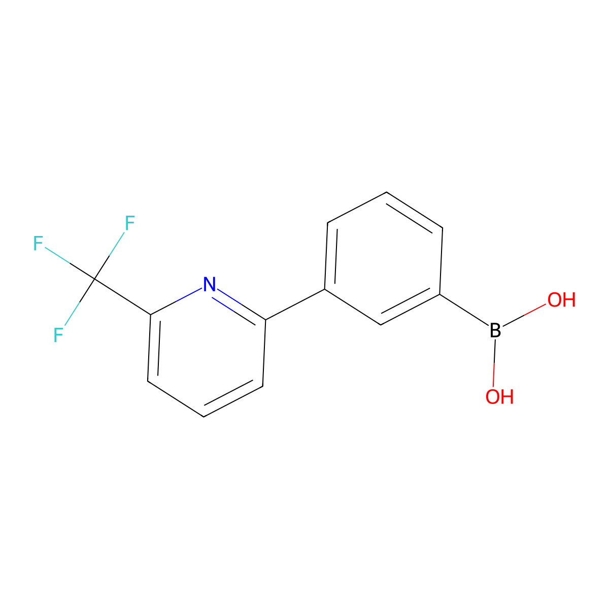 (3-(6-(Trifluoromethyl)pyridin-2-yl)phenyl)boronic acid molecular structure, CAS 2225180-52-7